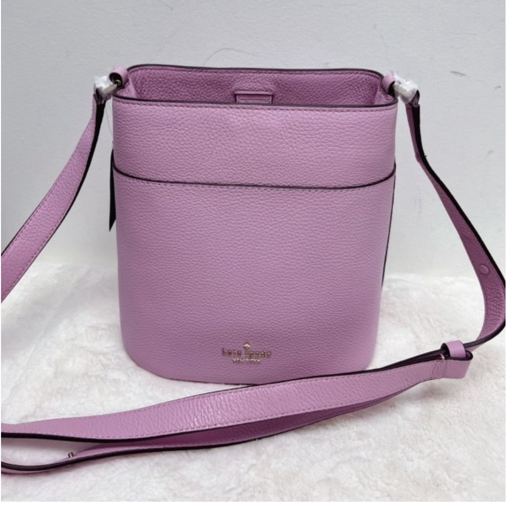 KATE SPADE LEILA SMALL LILAC BUCKET SHOULDER BAG...